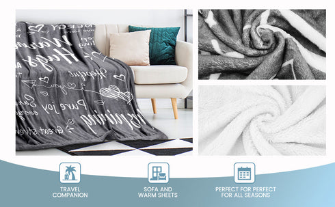Throw Blanket for Women Men, Warm Hug Gratitude Sympathy Blanket